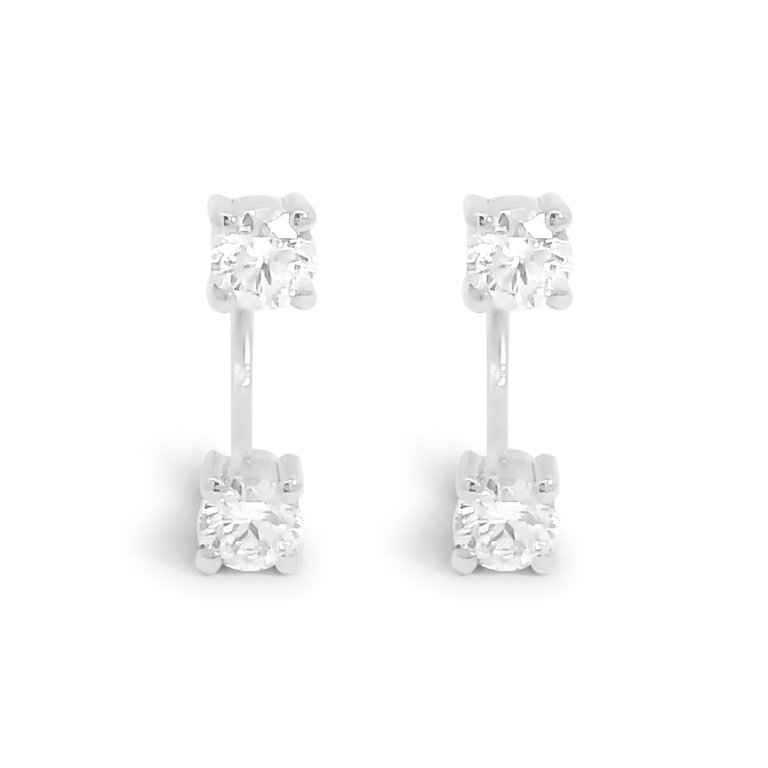 U Shape Diamond Stud Earrings