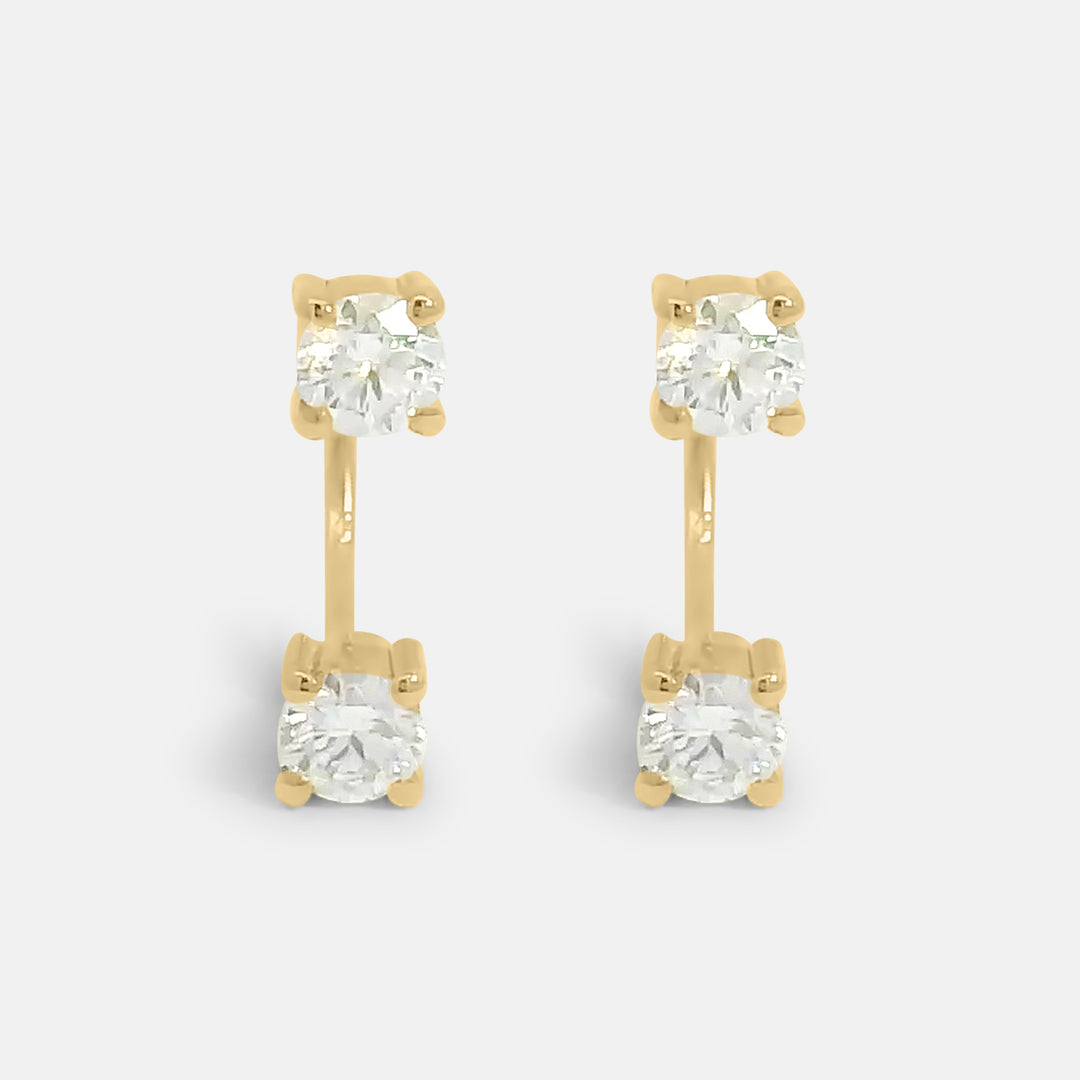 U Shape Diamond Stud Earrings