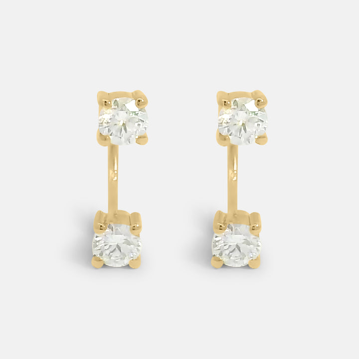 U Shape Diamond Stud Earrings