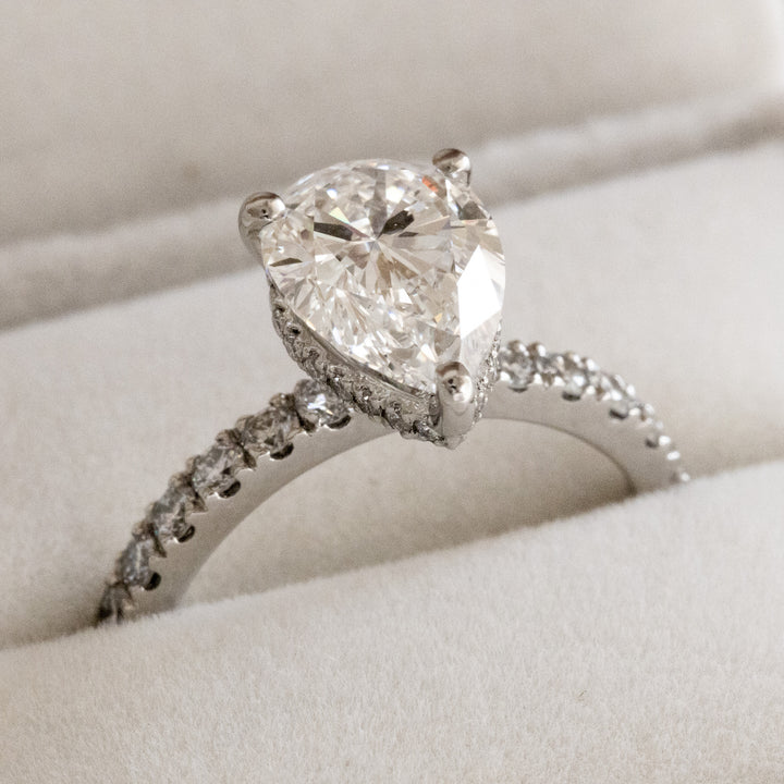 Jordan Pear Cut Engagement Ring w/ Hidden Halo