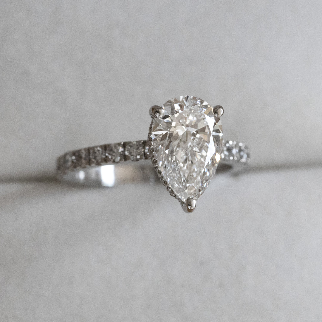 Jordan Pear Cut Engagement Ring w/ Hidden Halo
