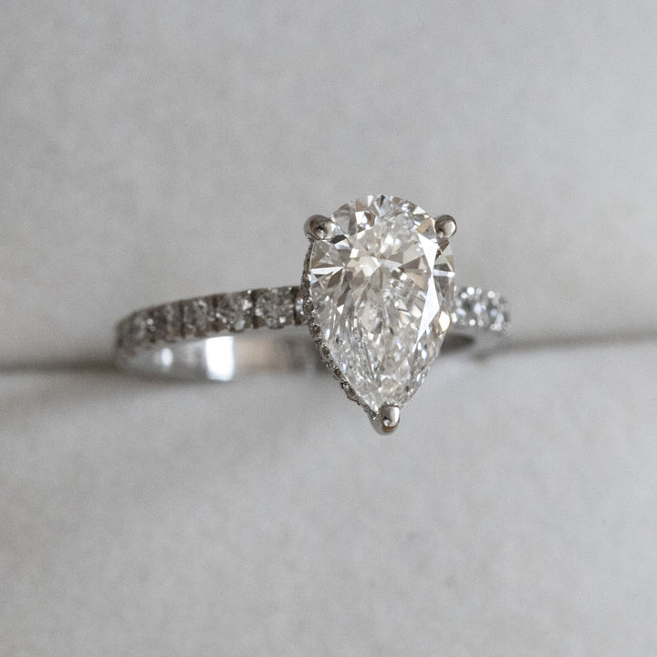 Jordan Pear Cut Engagement Ring w/ Hidden Halo