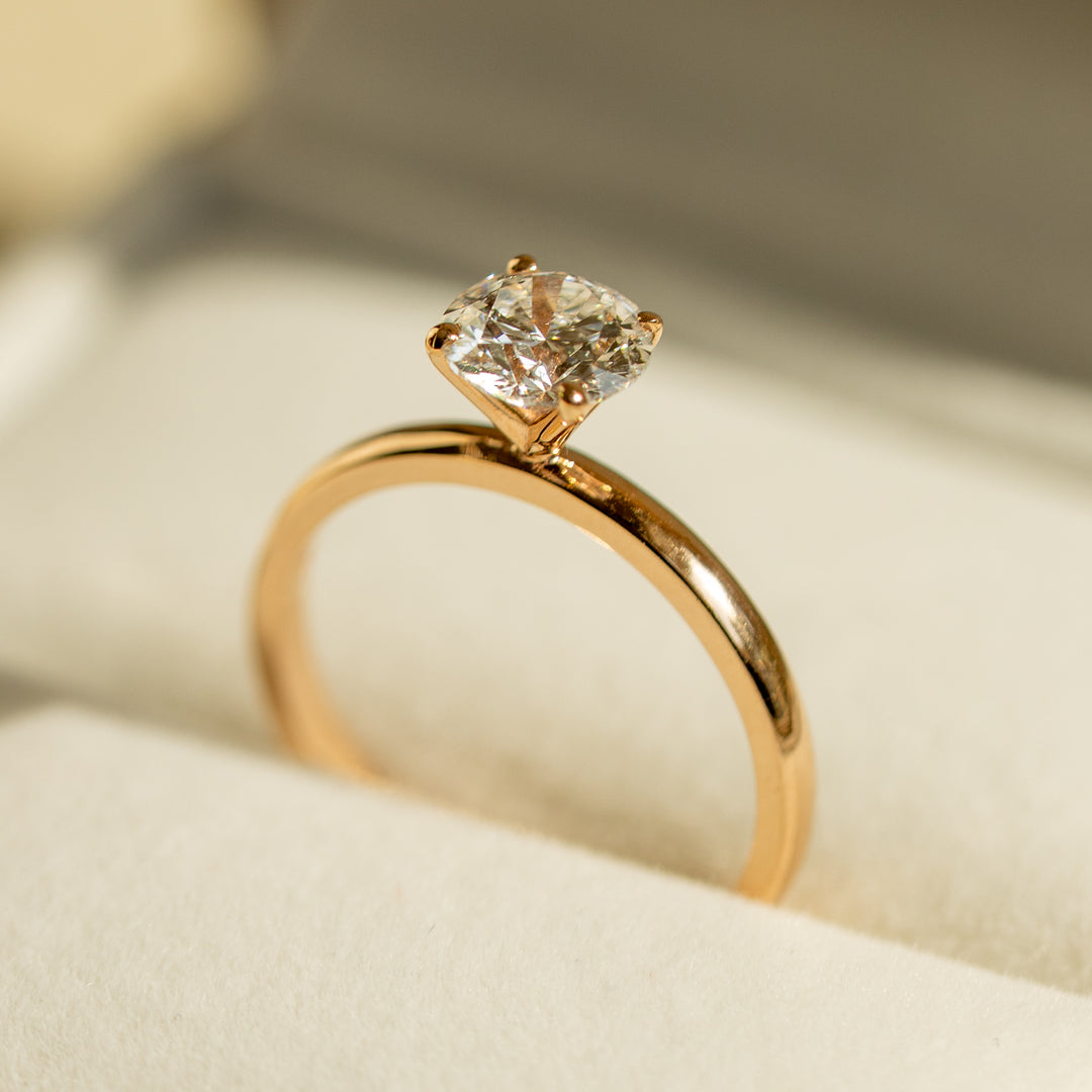 Peace Round Brilliant Cut Engagement Ring