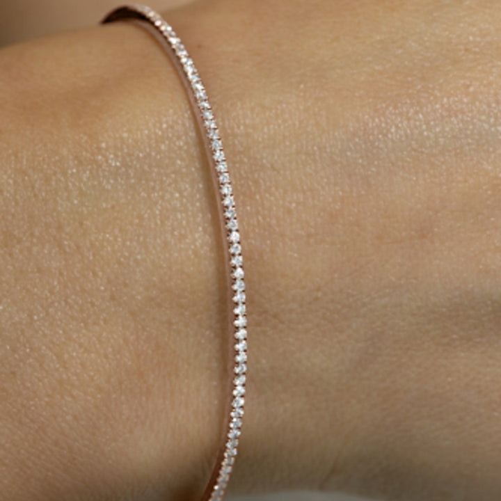 Half Pave Diamond Bangle (0.45tcw)