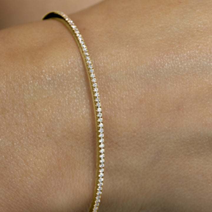 Half Pave Diamond Bangle (0.45tcw)