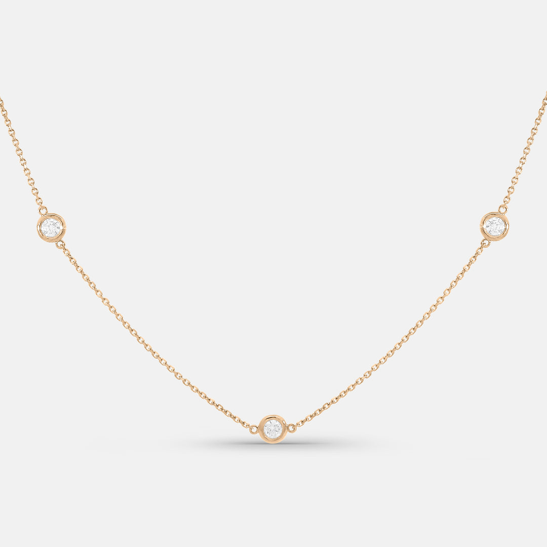 7 Diamond Bezel Necklace
