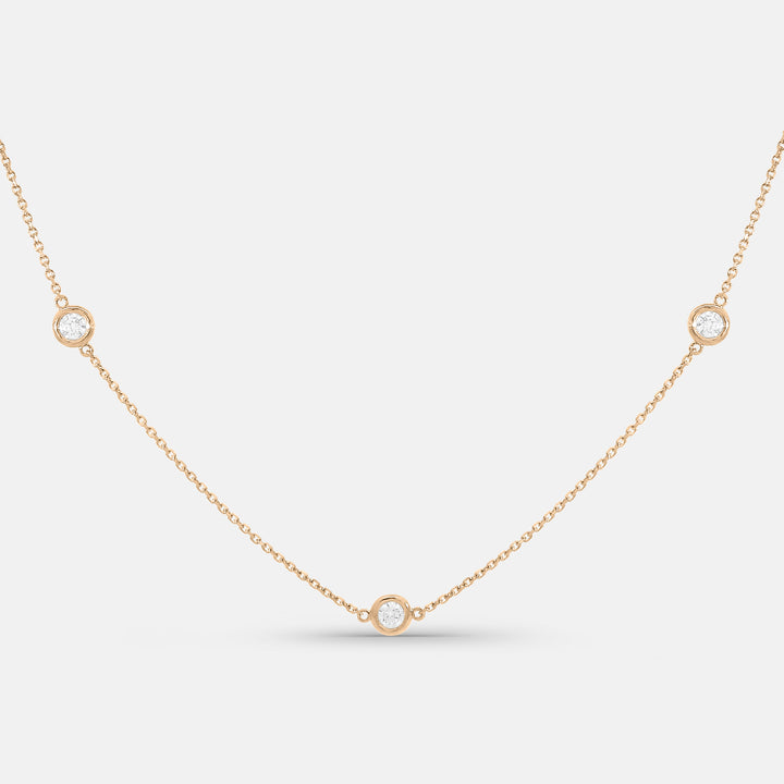 7 Diamond Bezel Necklace