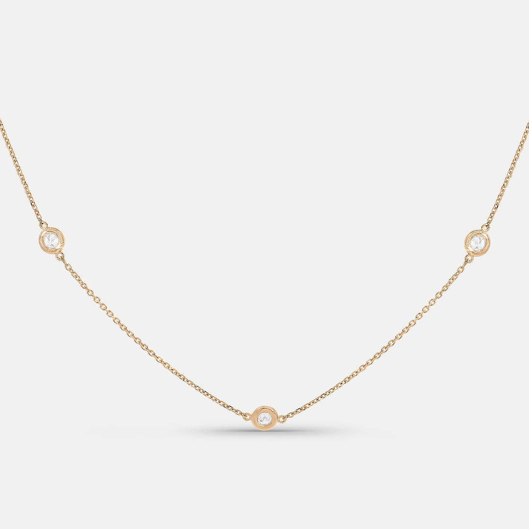 7 Diamond Bezel Necklace