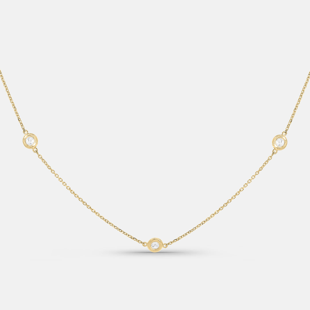 7 Diamond Bezel Necklace