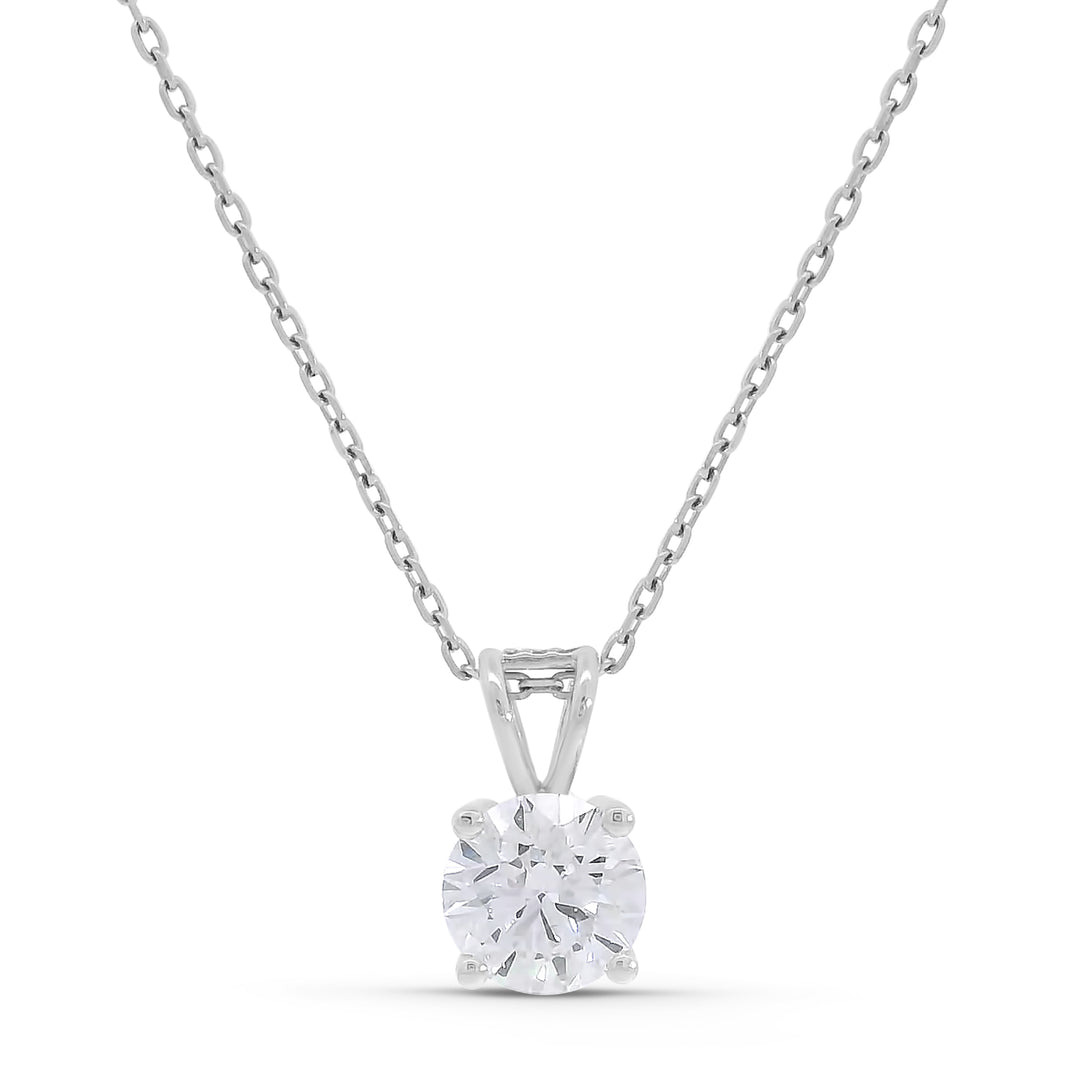 Brilliant/Round Solitaire Pendant w/ Chain (1tcw)