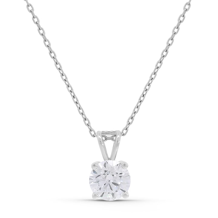 Brilliant/Round Solitaire Pendant w/ Chain (1tcw)