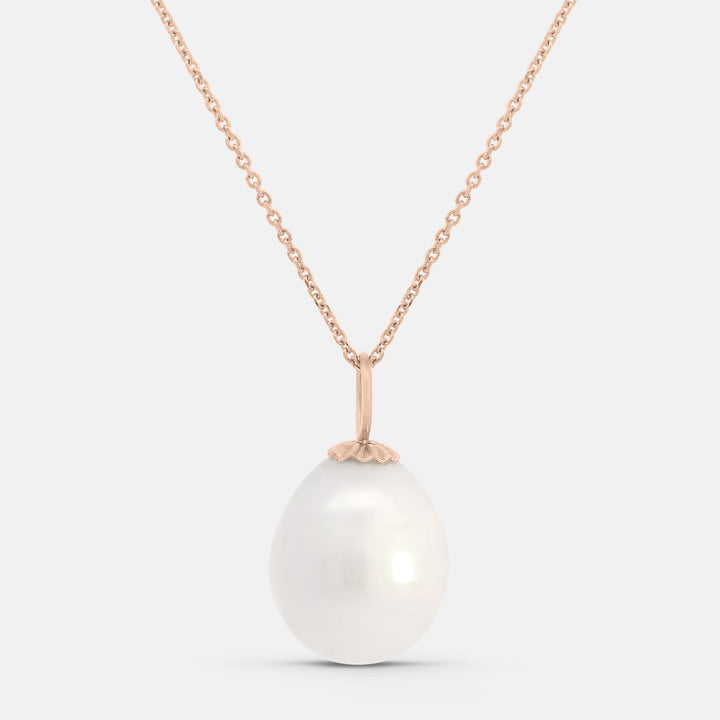 Solitaire Freshwater Pearl Necklace (White)