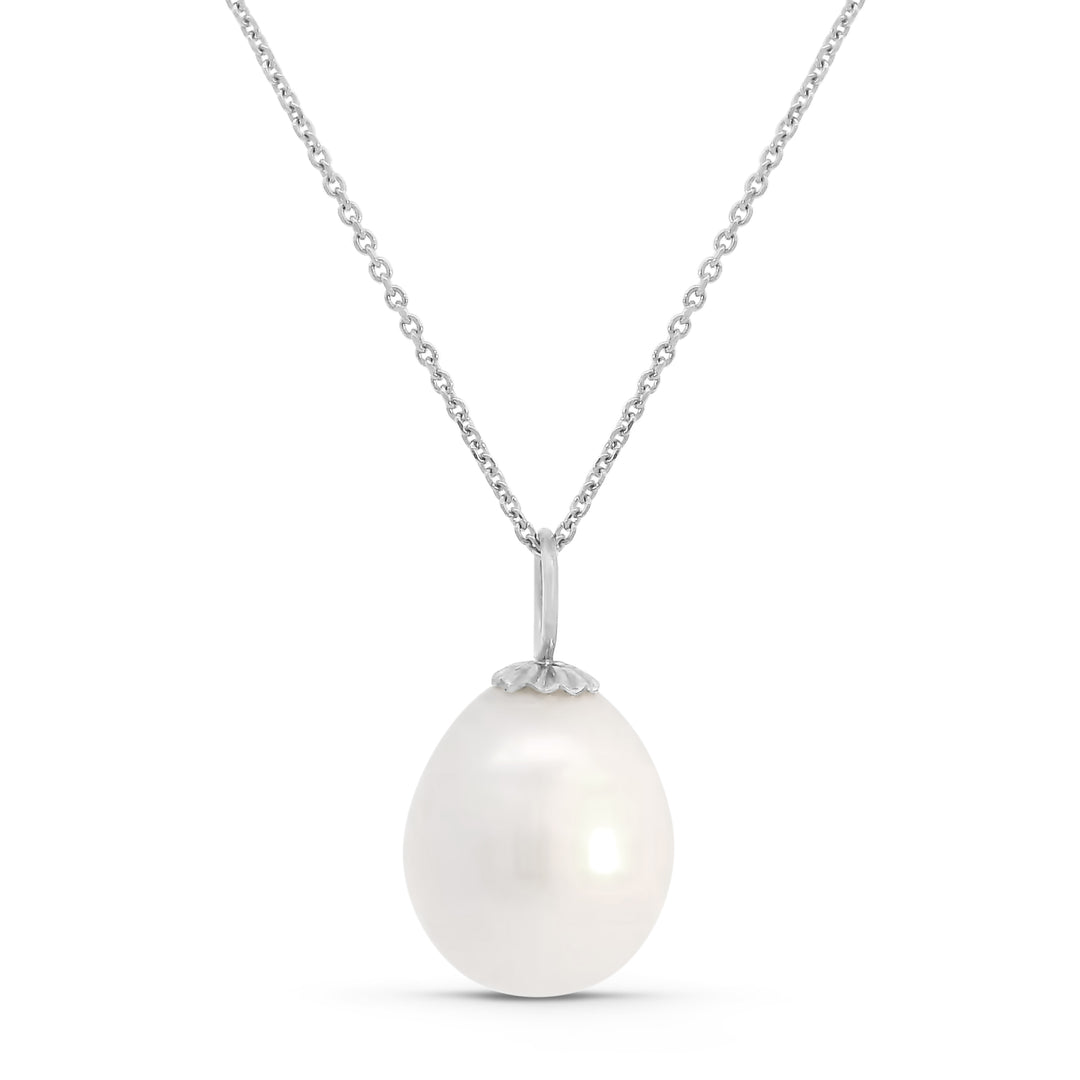 Solitaire Freshwater Pearl Necklace (White)