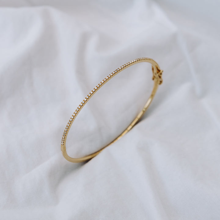 Half Pave Diamond Bangle (0.45tcw)