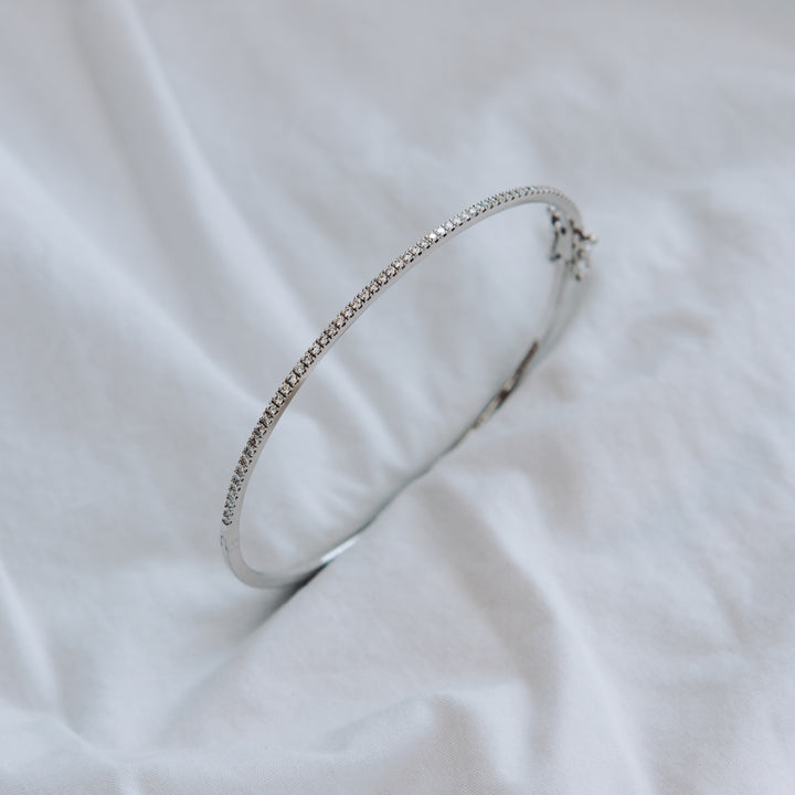 Half Pave Diamond Bangle (0.45tcw)
