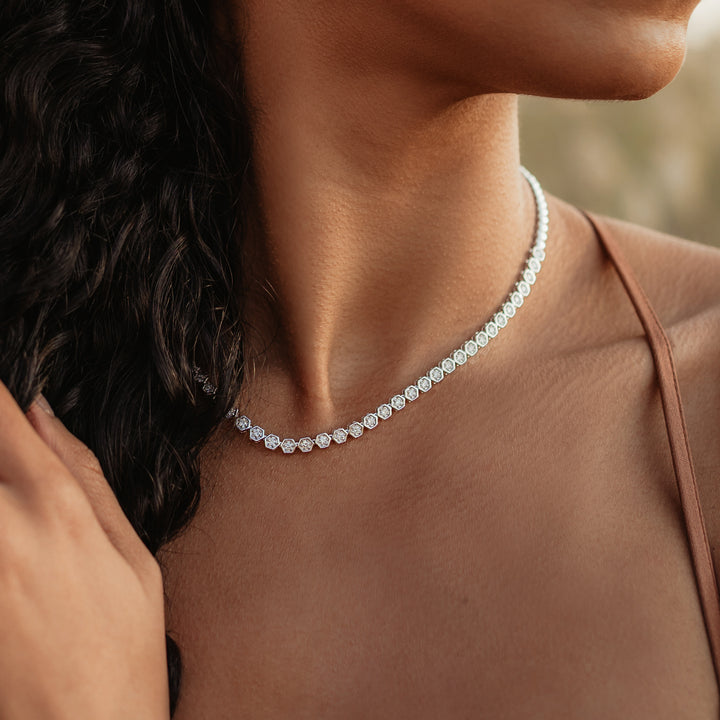 Hexagonal Tennis Necklace (1.9tcw)