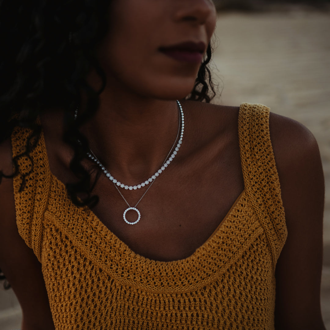 Hexagonal Tennis Necklace (1.9tcw)