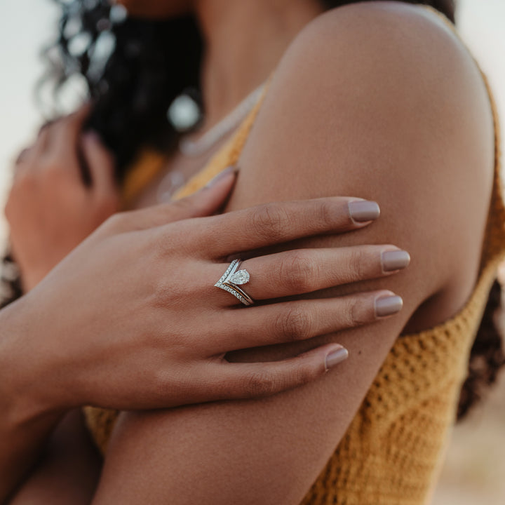 Anna Pear Wishbone Engagement Ring