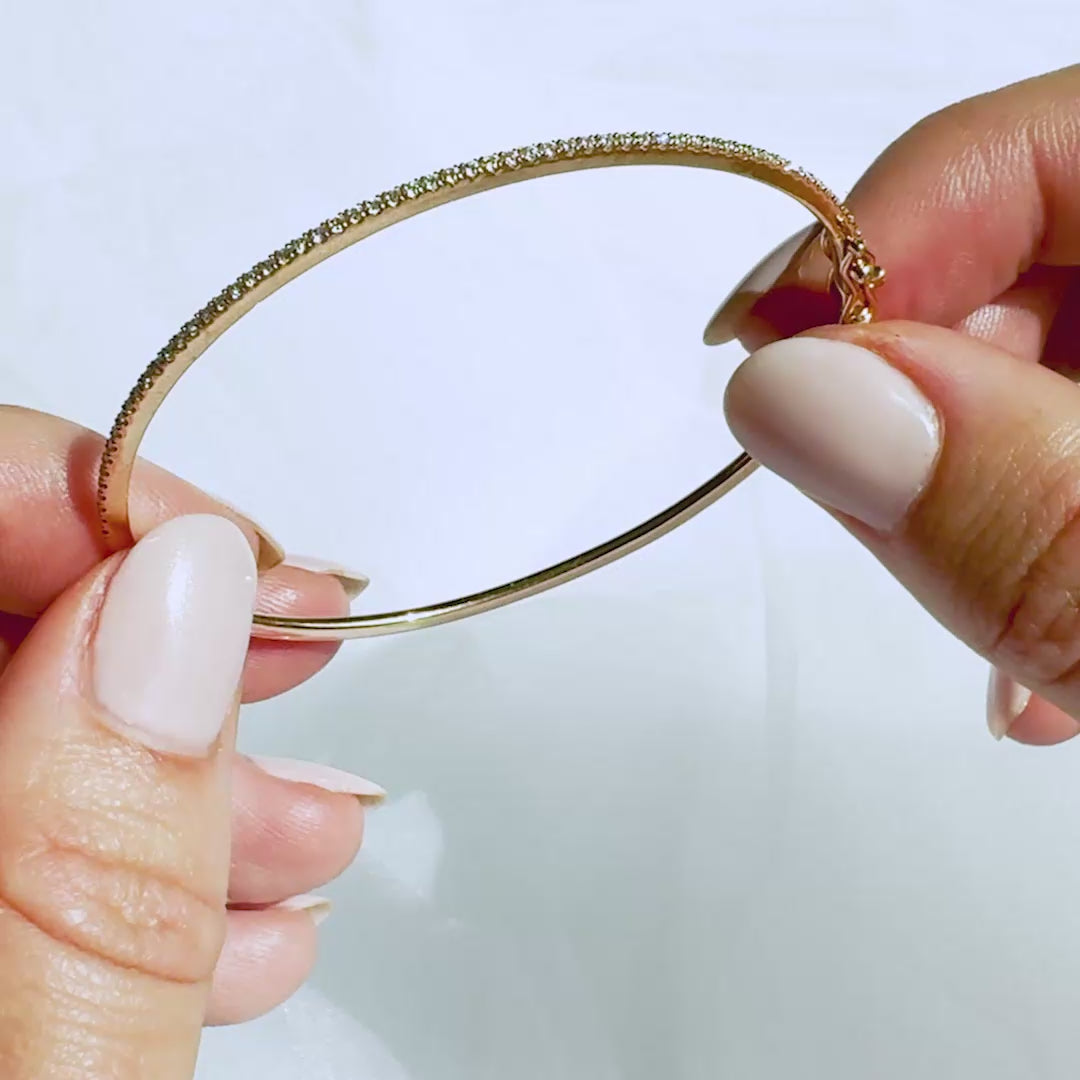 Half Pave Diamond Bangle (0.45tcw)