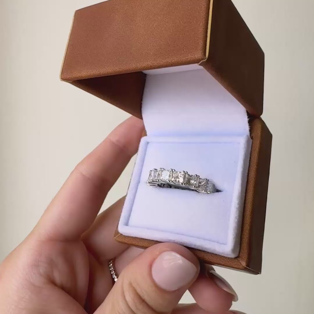 Princess Cut Full Pave Eternity Band
