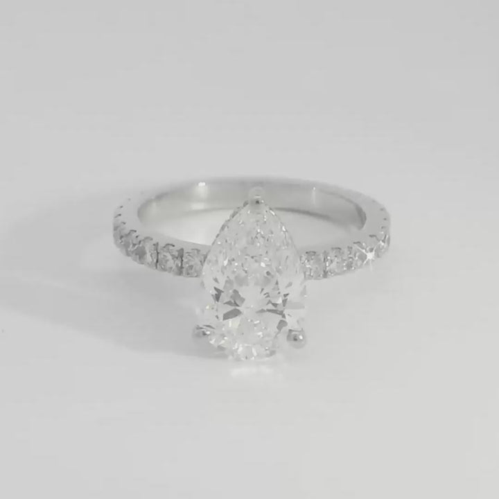 Jordan Pear Cut Engagement Ring w/ Hidden Halo