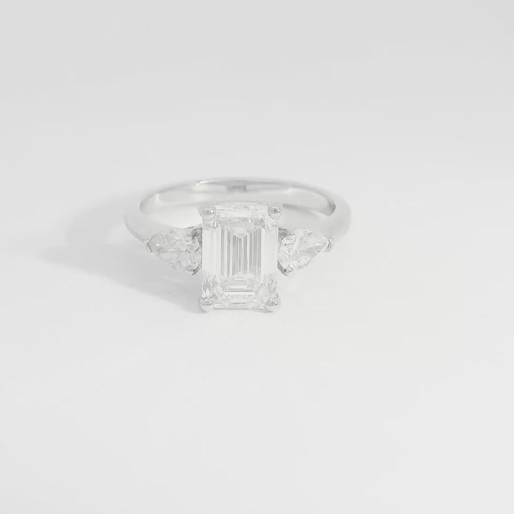 Candace Emerald w/ Tapered Pear Engagement Ring