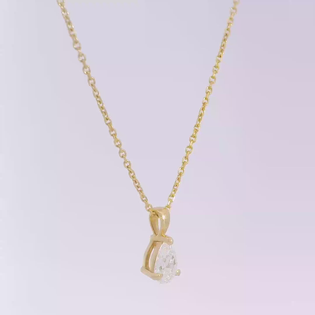 Pear Shape Solitaire Diamond Pendant (0.25tcw)