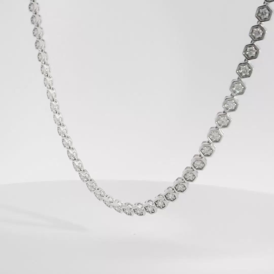 Hexagonal Tennis Necklace (1.9tcw)