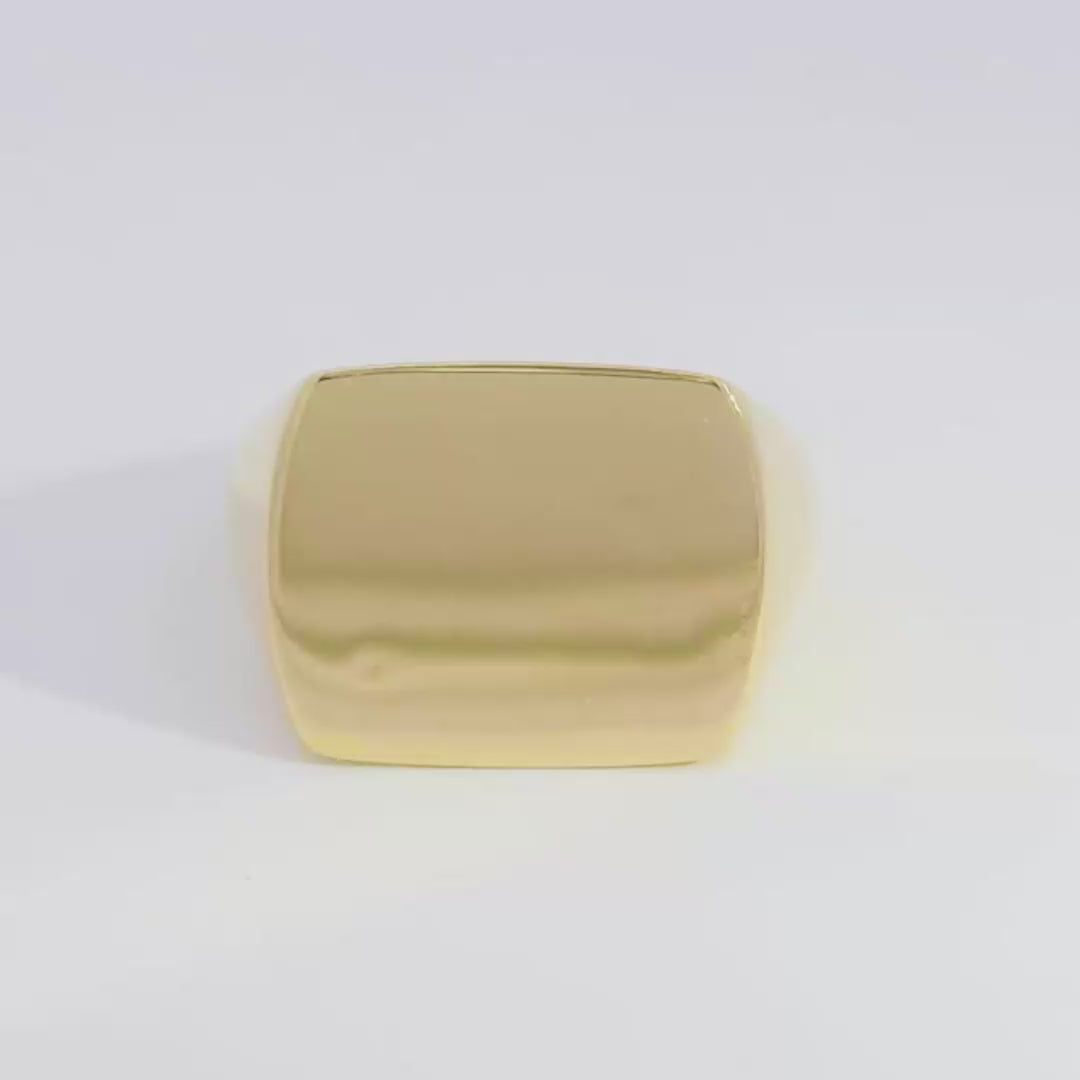 Polished Flat Rectangle Signet Ring