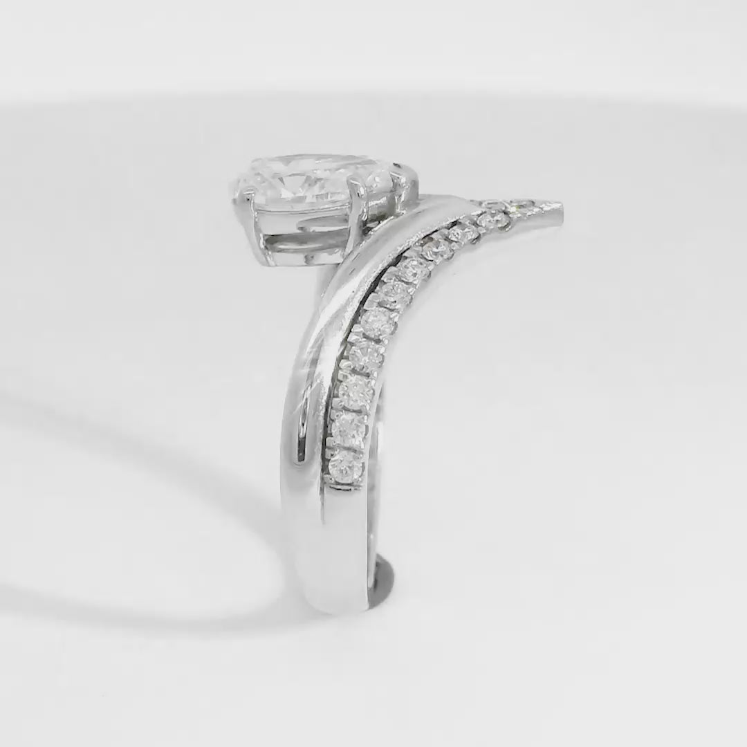 Anna Pear Wishbone Engagement Ring