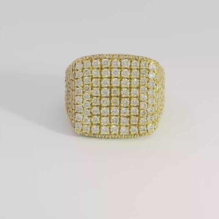 Full Pave Diamond Signet Ring