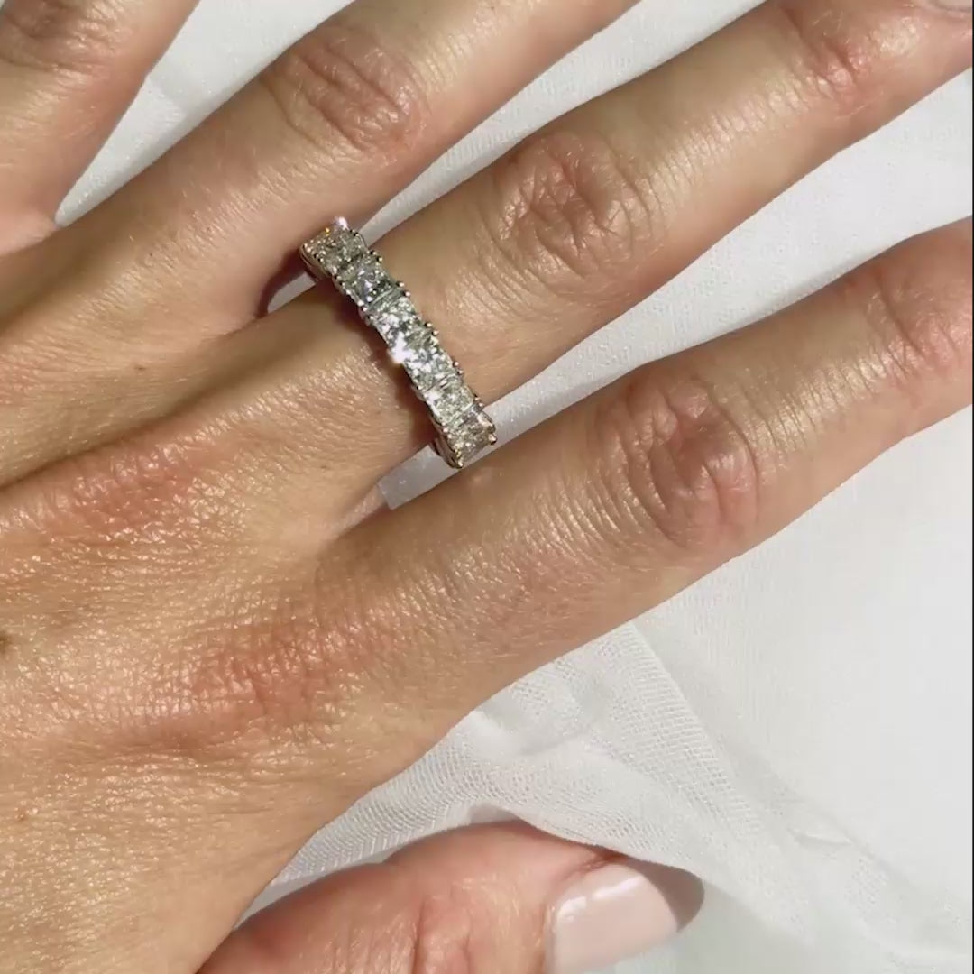 Princess Cut Full Pave Eternity Band