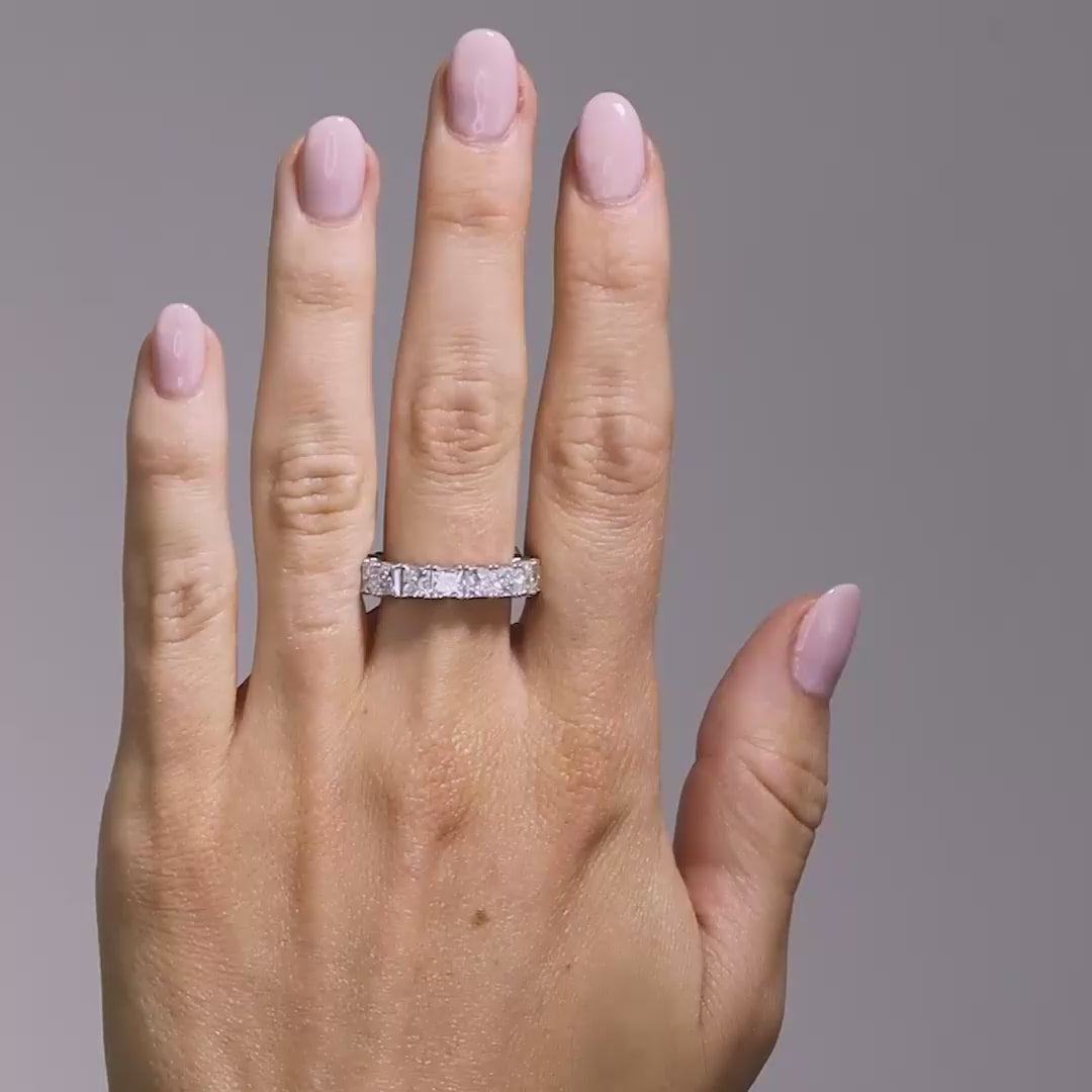 Princess Cut Full Pave Eternity Band