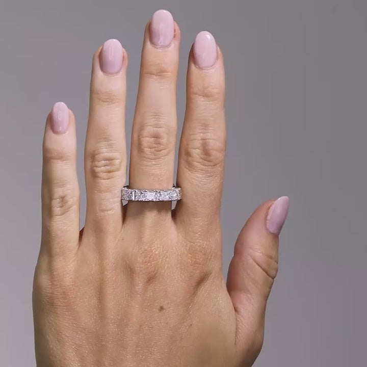 Princess Cut Full Pave Eternity Band