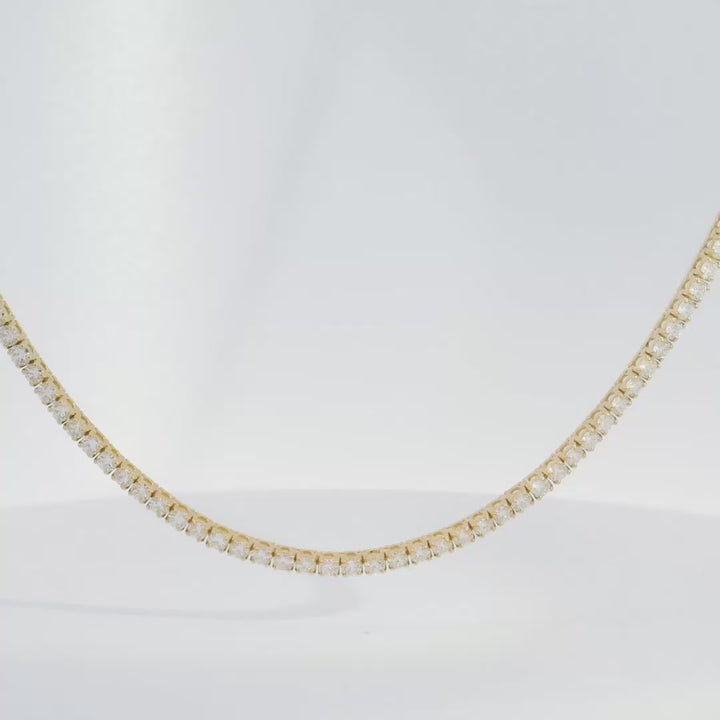 Classic Tennis Necklace w/ 3/4 Diamonds (6.7tcw)