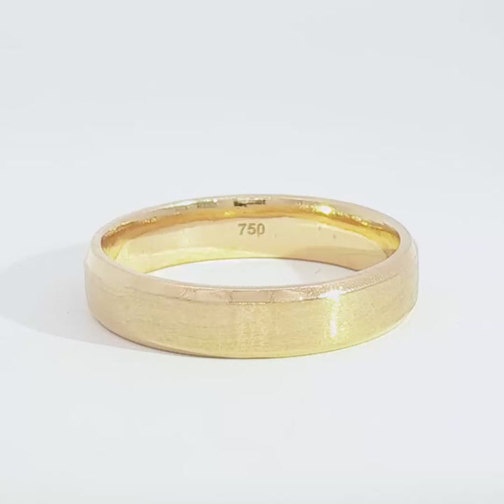 Beveled Edge Brushed Cigar Band 4mm