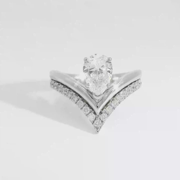 Anna Pear Wishbone Engagement Ring